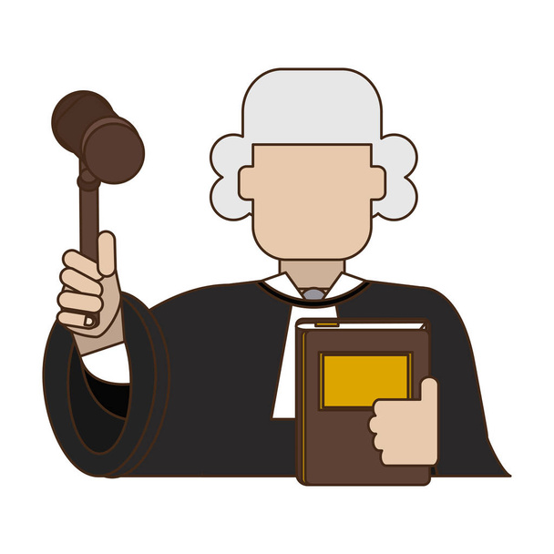 Judge with gavel avatar - Vector, Image