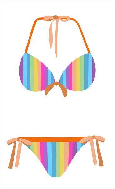 Woman swimming suit isolated on white - Vector, Imagen