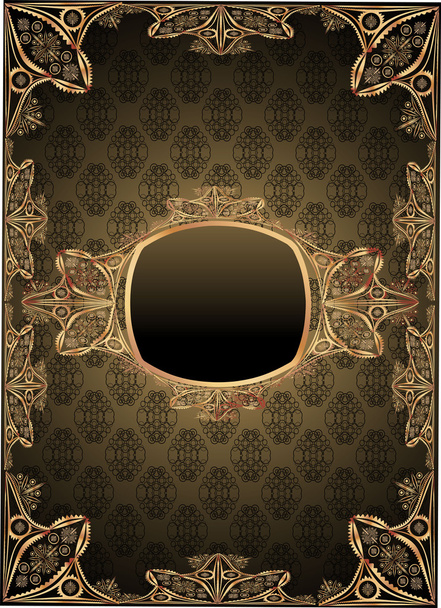 Vintage seamless background with a frame. - Vettoriali, immagini