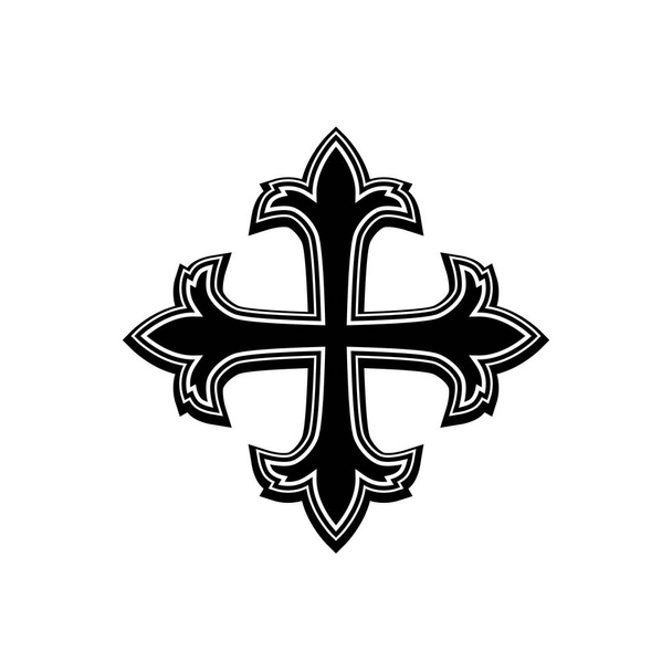 Religious symbol-cross. Illustration Orthodox religious symbol of cross on white background - Wektor, obraz