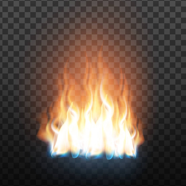 realistische dekorative brennbare Flammenvektoren - Vektor, Bild