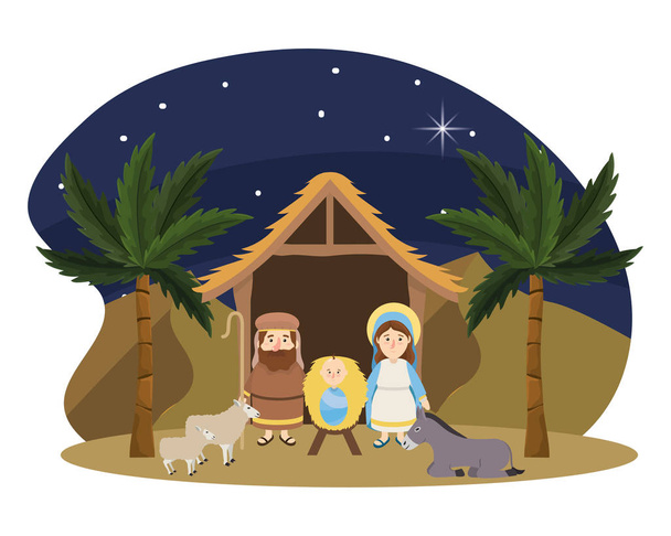 різдвяна сцена на Різдво мультфільм
 - Вектор, зображення