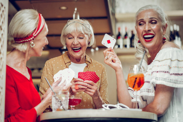 Delighted joyful aged women having fun together - Foto, Imagem