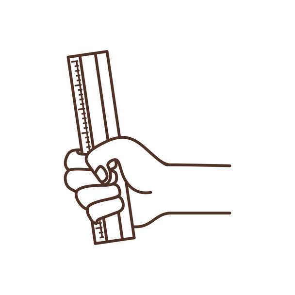 mano con herramienta regla icono aislado
 - Vector, imagen