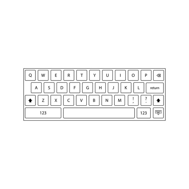 Контур значка клавиатуры
 - Вектор,изображение