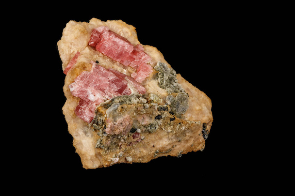Makró kő kobalt kalcit ásványi fekete háttér  - Fotó, kép