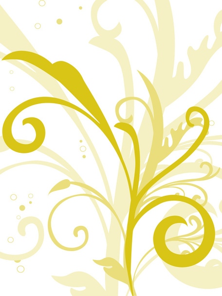 Illustration of yellow green floral - Vetor, Imagem