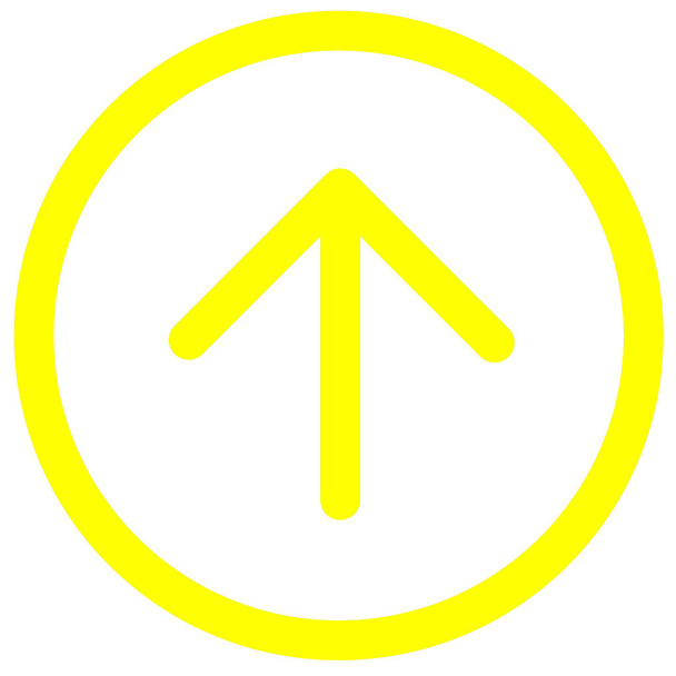 κίτρινο βέλος δείχνει προς τα πάνω το σύμβολο κατεύθυνσης. κίτρινο κατεύθυνση Ar - Φωτογραφία, εικόνα
