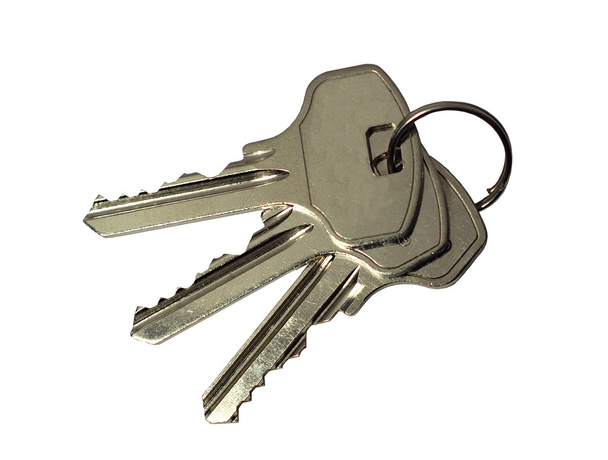 Schlüssel, Schlüsselbund isoliert auf weiß - Foto, Bild