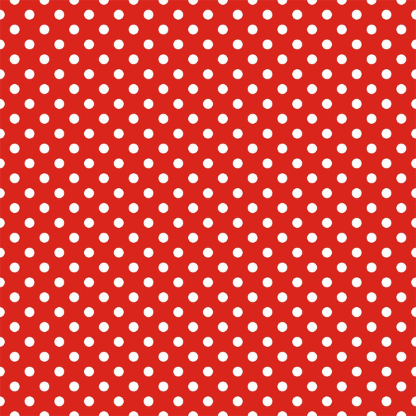 赤の背景に小さな白い水玉のレトロなシームレスなベクター パターン - ベクター画像