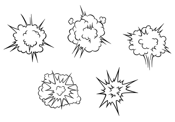 Cartoon clouds of explosion - Vector, Image