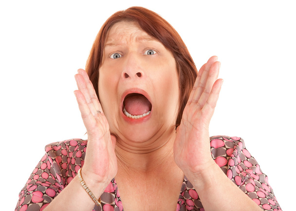 Mujer gritando por ayuda
 - Foto, imagen