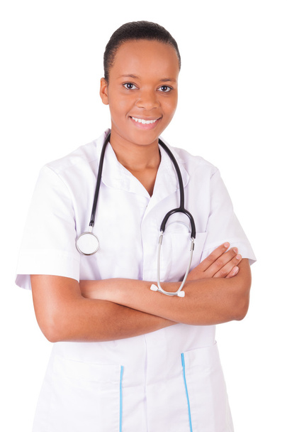 African american woman doctor a over white background - Photo, image