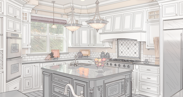 4k benutzerdefinierte Küche Zeichnung Übergang zu fotografieren. - Filmmaterial, Video