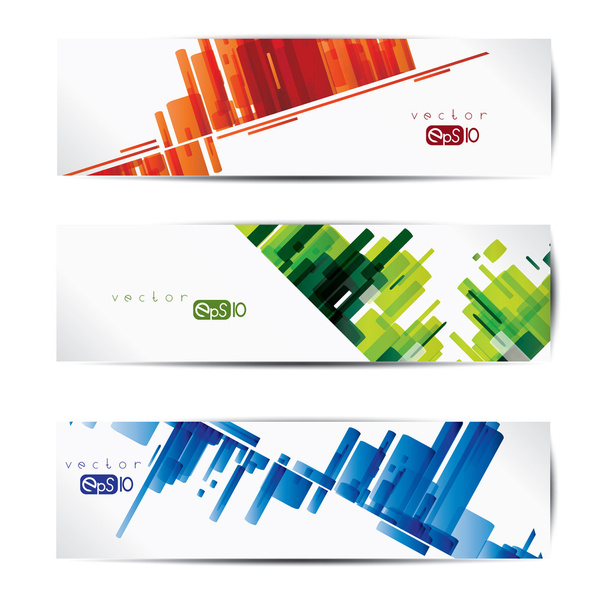 Set of abstract colorful web headers and cards - Vector, Image