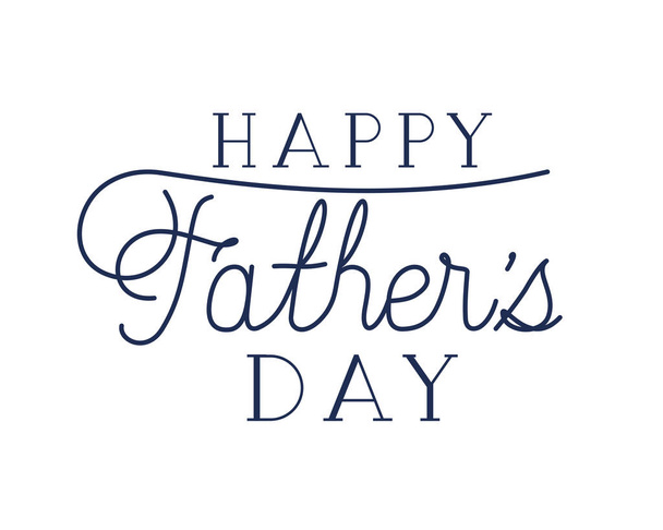 happy father day label isolated icon - Vector, Image