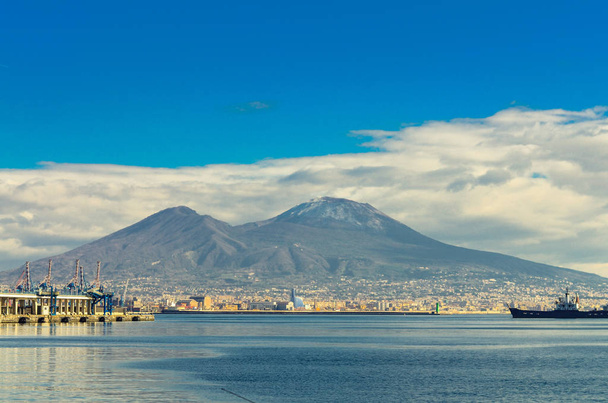 view of Mount Vesuvius and the Gulf of Naples, Italy - Photo, Image