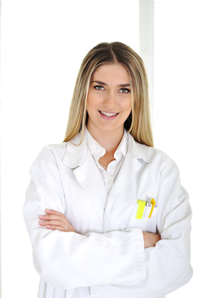 Young blonde female doctor working at hospital - Фото, зображення