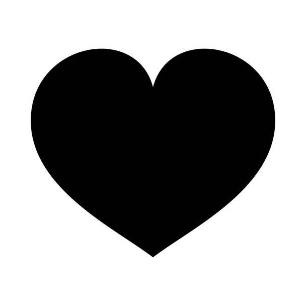 Hart vector pictogram. Liefde symbool. Valentine s dag teken. Liefde icoon geïsoleerd op witte achtergrond. Zwart hart embleem in platte stijl voor grafisch en webdesign, logo. - Vector, afbeelding