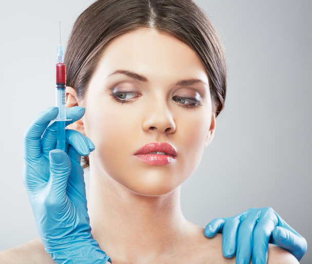 Beauty Woman face surgery close up portrait. - Фото, изображение