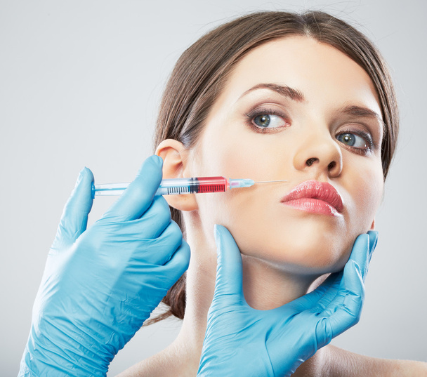 Beauty Woman face surgery close up portrait. - Foto, Imagem