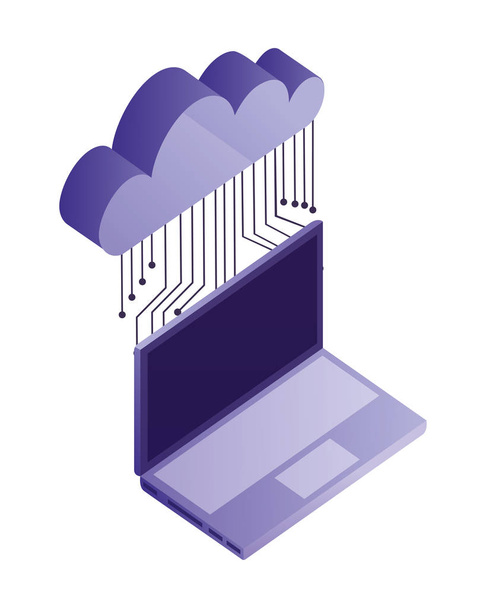cloud computing avec circuit électronique et ordinateur portable
 - Vecteur, image