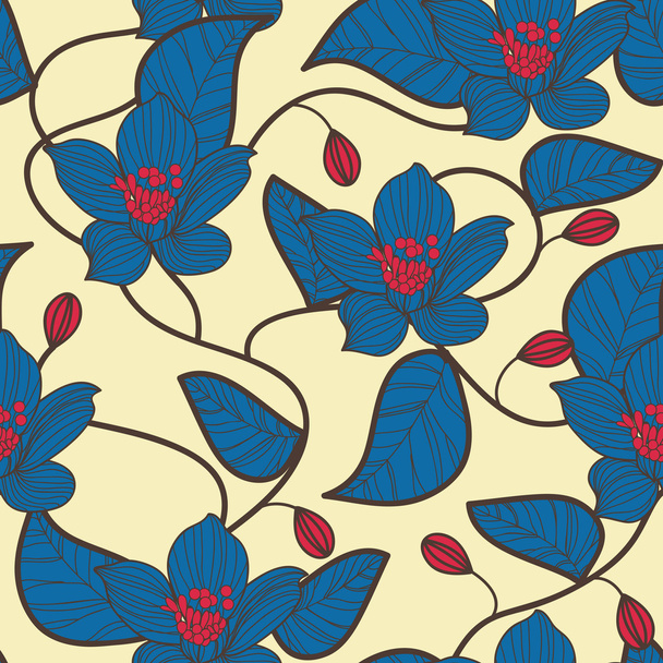 Seamless floral texture - Вектор,изображение