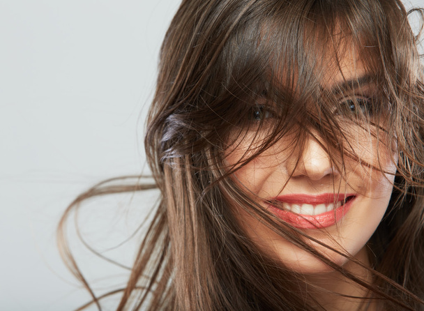 Woman face with hair motion - Fotografie, Obrázek