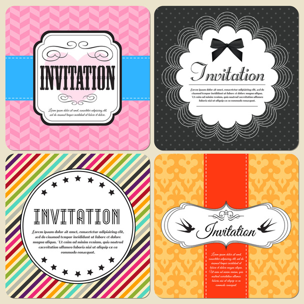 Cartes d'invitation définir illustration vectorielle bannière
   - Vecteur, image
