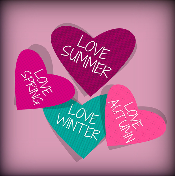 Hearts with seasons banner vector illustration   - Vector, Image