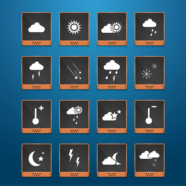 Conjunto de ícones web meteorológicos
 - Vetor, Imagem