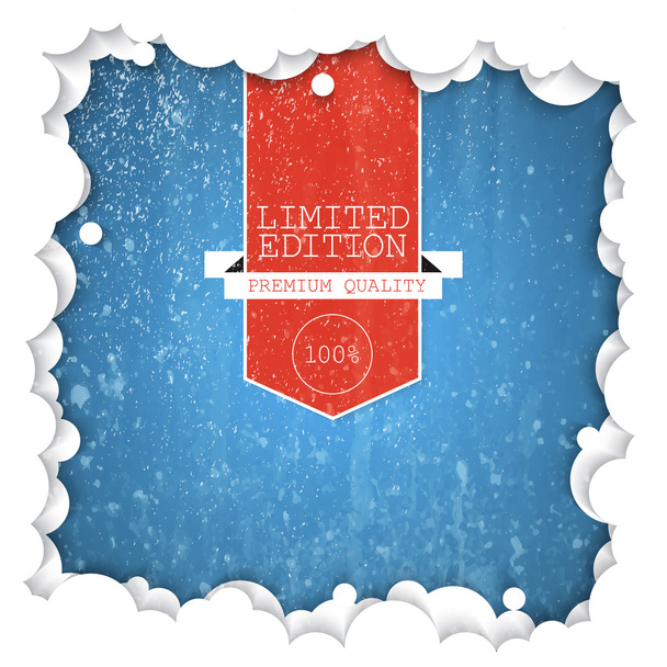 Vector label limited edition on snow background - Vector, Image
