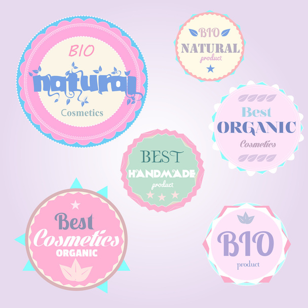 Organic cosmetics vintage labels - Vector, Image