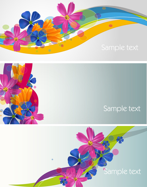 Virágok Banner vektoros illusztráció   - Vektor, kép