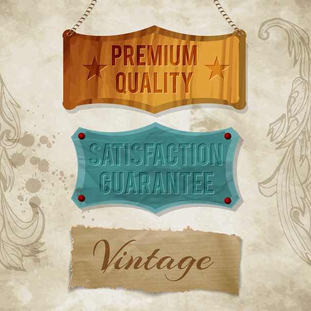 Etiquetas de vetor vintage para uso comercial
 - Vetor, Imagem