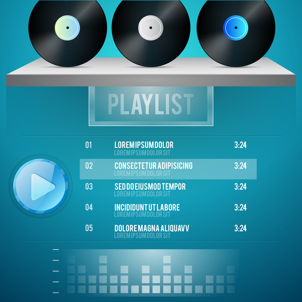 Vector template for music playlist - Vector, Image