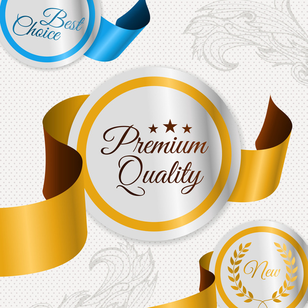 Set of vector labels for premium quality items - Vector, Image
