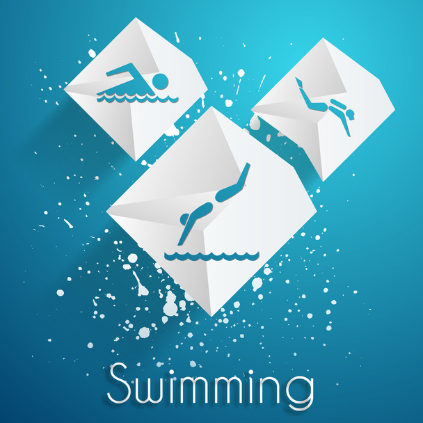 swimming banner  vector illustration   - Vector, Image