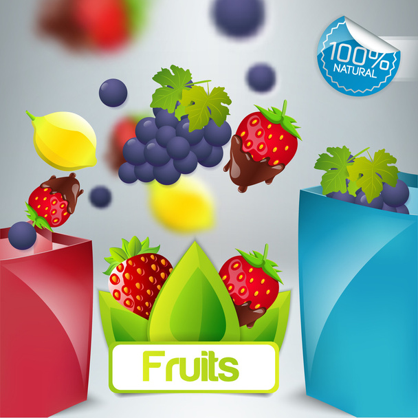 fruits and berries vector illustration   - Vector, Image