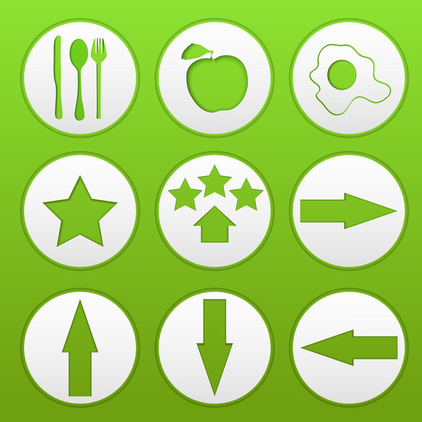 Buttons on a green background - Vector, Image