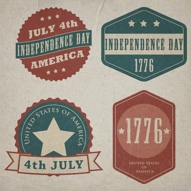 Vector independence day lables. Retro vintage version - Vector, Image