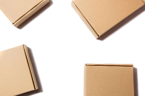 cardboard boxes on white - Foto, imagen