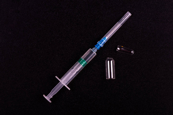 syringe close up. injection vial - Photo, Image