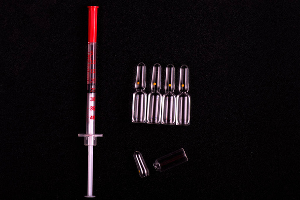 syringe close up. injection vial - Photo, Image