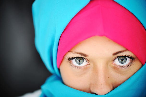 Fashion blue and pink hijab - Photo, image