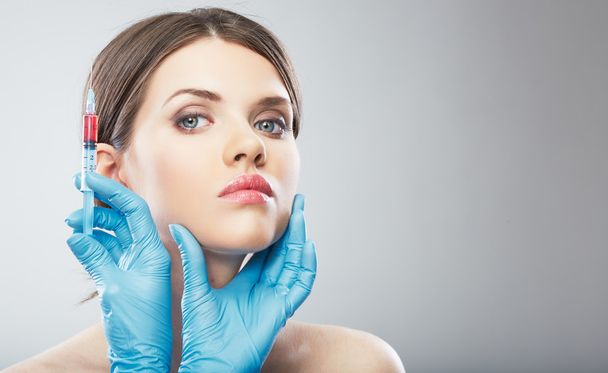 Beauty Woman face surgery close up portrait. - Фото, изображение