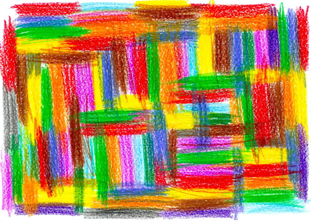Dibujo de patrón infantil, dibujado por crayón
 - Foto, imagen