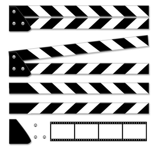 Parts of clapper board isolated on white background. - Photo, Image