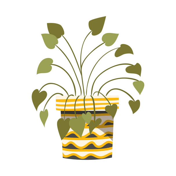 houseplant with potted isolated icon - Vector, Image