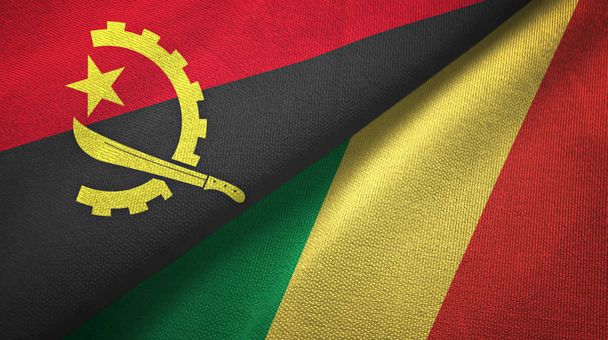 Angola y Congo dos banderas tela textil, textura de la tela
  - Foto, imagen
